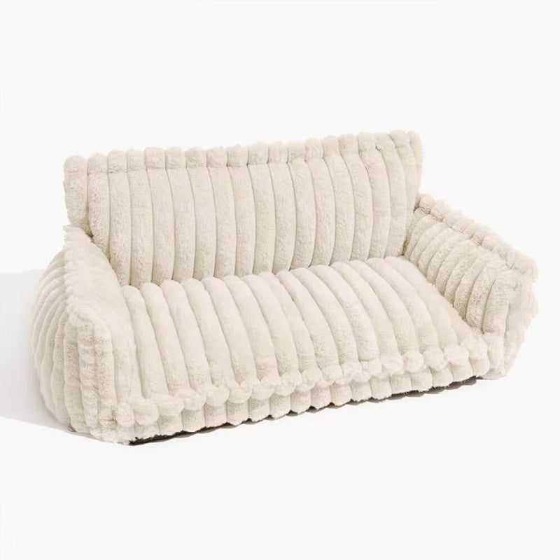 Pet Sofa Bed with Pillow - All-Season Warm Dog & Cat Kennel Cushion
