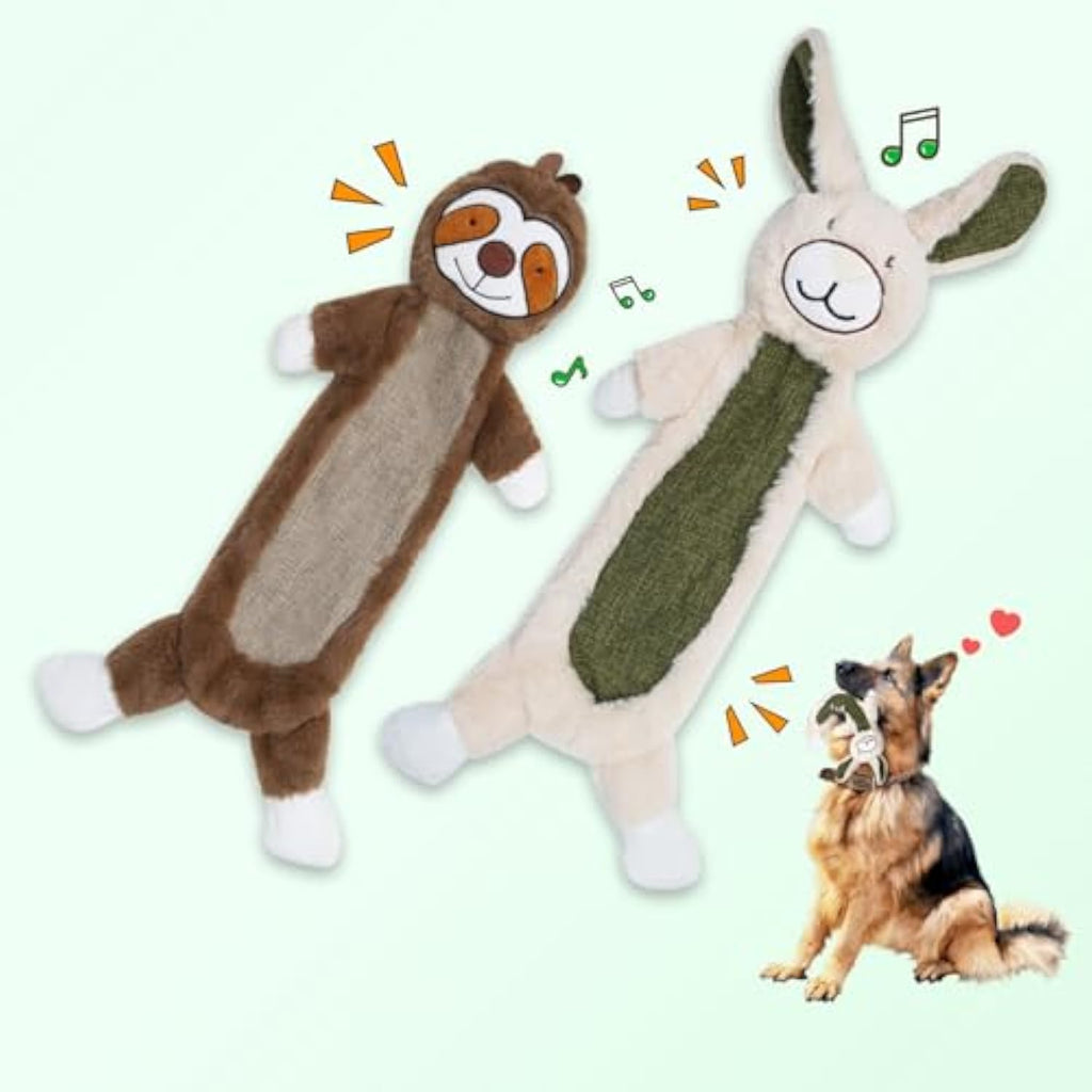 Durable Crinkle Dog Toy - No Stuffing Squeaky Plush for Aggressive Chewers