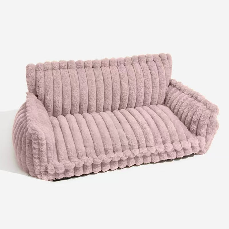 Pet Sofa Bed with Pillow - All-Season Warm Dog & Cat Kennel Cushion
