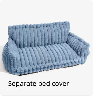 Pet Sofa Bed with Pillow - All-Season Warm Dog & Cat Kennel Cushion