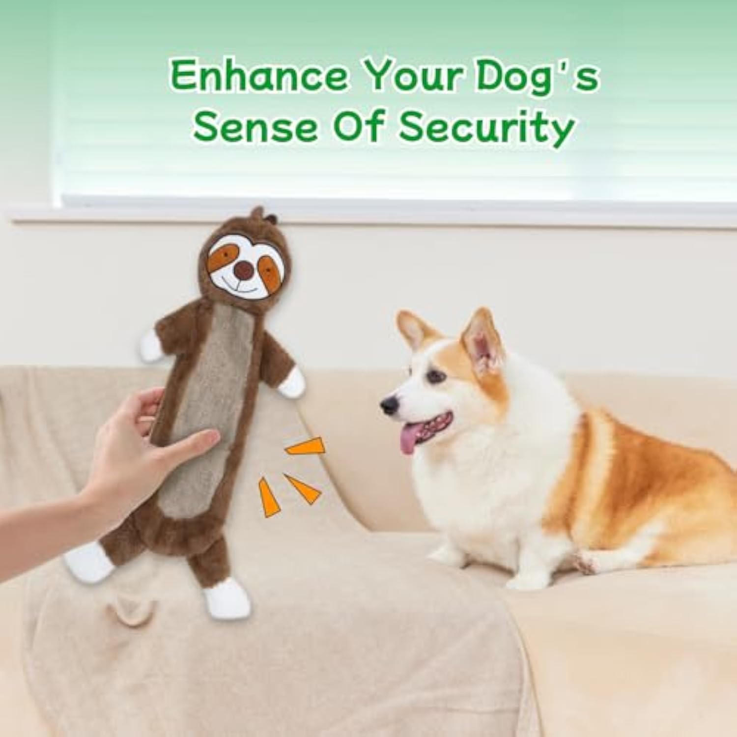 Durable Crinkle Dog Toy - No Stuffing Squeaky Plush for Aggressive Chewers