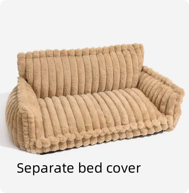 Pet Sofa Bed with Pillow - All-Season Warm Dog & Cat Kennel Cushion