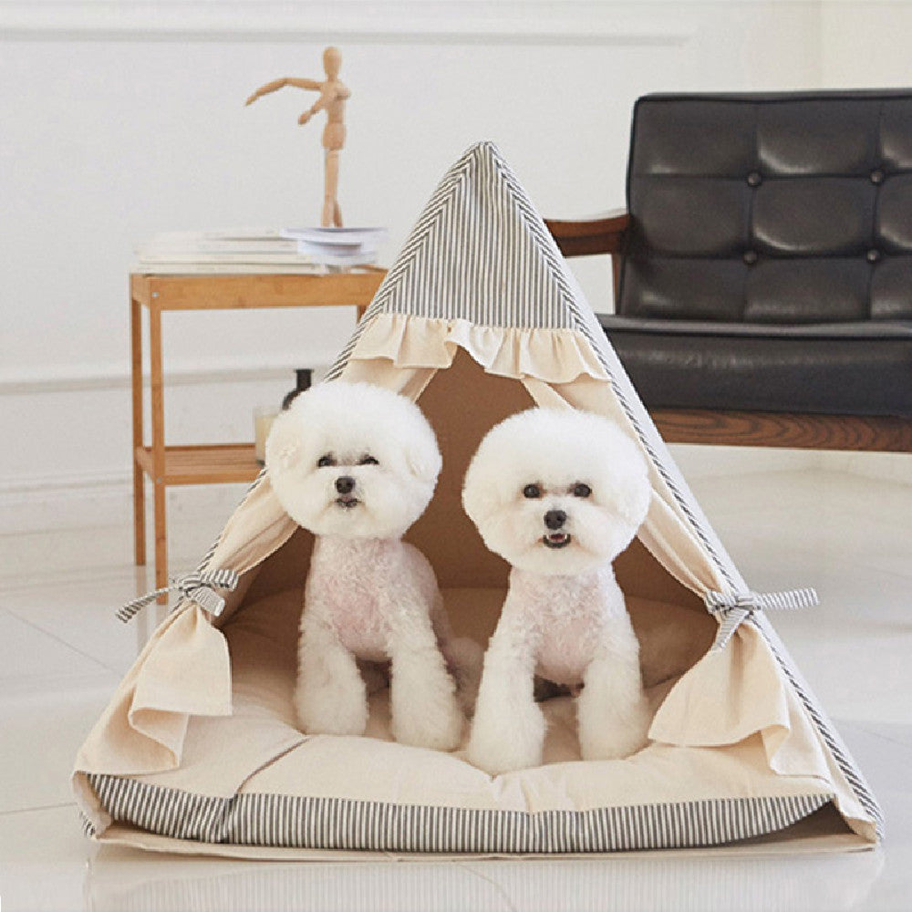 Warm Detachable Pet Kennel - Cozy Dog & Cat House with Removable Cushion