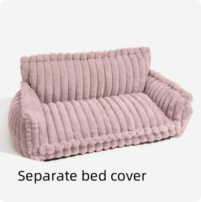 Pet Sofa Bed with Pillow - All-Season Warm Dog & Cat Kennel Cushion
