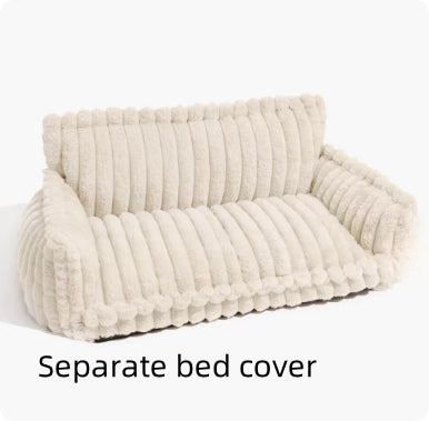 Pet Sofa Bed with Pillow - All-Season Warm Dog & Cat Kennel Cushion