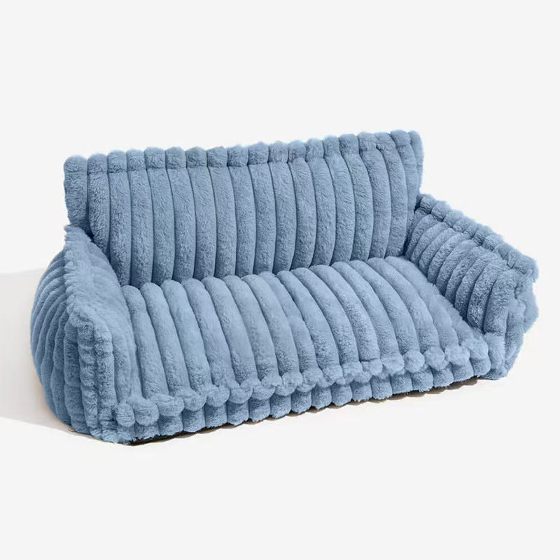 Pet Sofa Bed with Pillow - All-Season Warm Dog & Cat Kennel Cushion