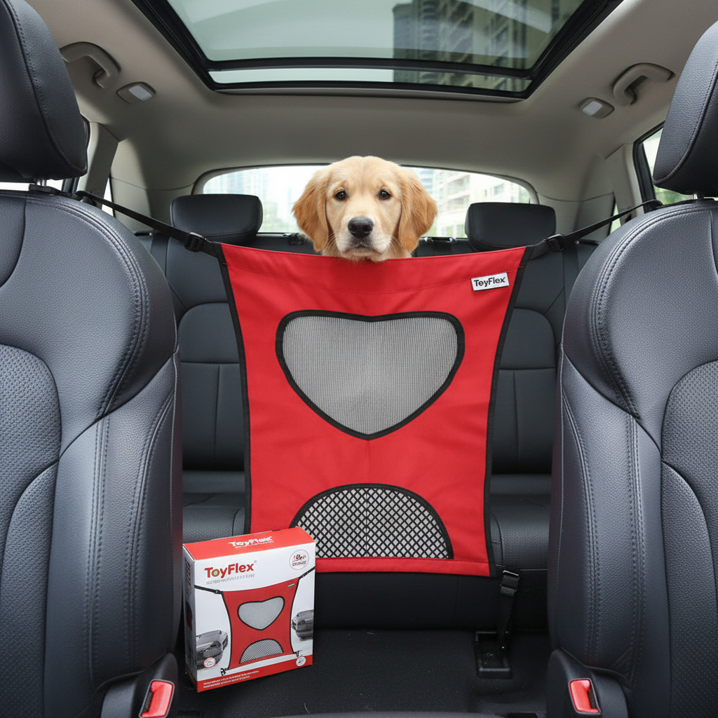Car Pet Barrier Net - Back Seat Safety Guardrail for Dogs